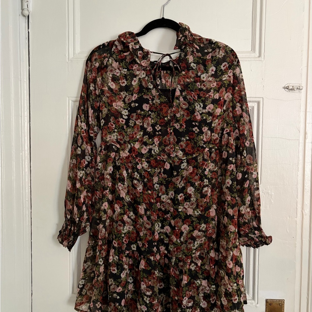 Mango Multicolor Floral Long Sleeve Dress